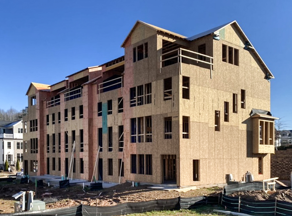 Pulte Group — four-story residential townhome framing, Alpharetta, GA